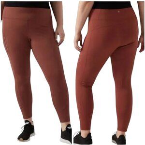 Like New Athleta Rainier High Rise Legging Size 3X Rust Dried Cinnamon Brown